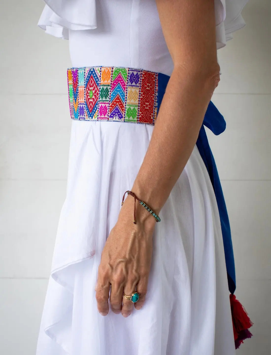 White Blue Adult Belt - Earth Wisdom Collection
